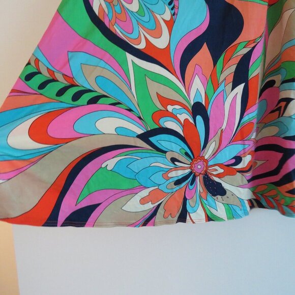TRINA TURK Multicolor Retro Stretch Swim Cover Up Tie Skirt Vacation Resort Sz S - Picture 7 of 15